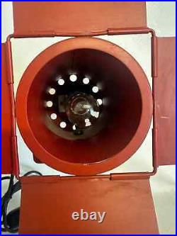 A Vintage Retro Red Adjustable Tripod Table Spotlight Lamp