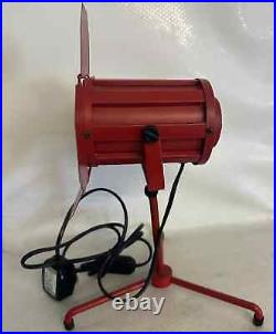 A Vintage Retro Red Adjustable Tripod Table Spotlight Lamp