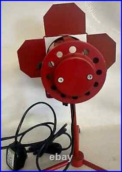 A Vintage Retro Red Adjustable Tripod Table Spotlight Lamp