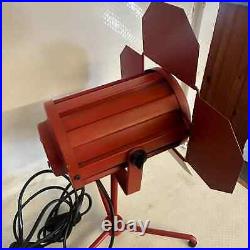 A Vintage Retro Red Adjustable Tripod Table Spotlight Lamp