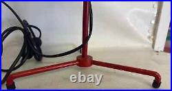 A Vintage Retro Red Adjustable Tripod Table Spotlight Lamp