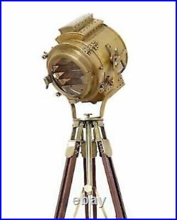 Antique Brass Spot Light Floor Searchlight Lamp With Tripod Maritime Lamp Gift