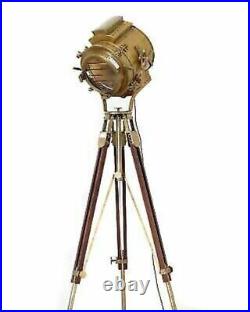Antique Brass Spot Light Floor Searchlight Lamp With Tripod Maritime Lamp Gift