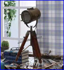 Antique Finish Mini Small Desk Table Lamp Searchlight Vintage Spot Light Tripod