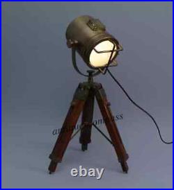 Antique Finish Mini Small Desk Table Lamp Searchlight Vintage Spot Light Tripod