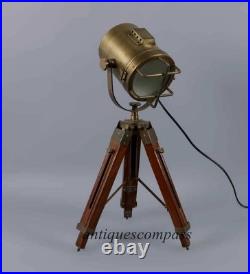 Antique Finish Searchlight Vintage Spot Light Tripod Mini Small Desk Table Lamp