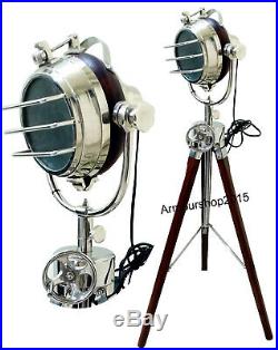 Antique Nautical Tripod Search Light Spot Designer Studio Floor Lamp