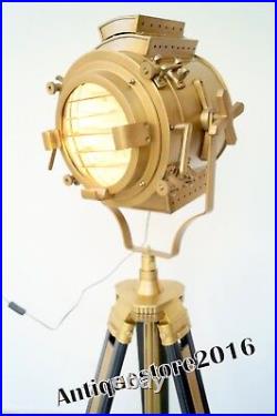 Antique Retro Spot Light Vintage Industrial Black Tripod Stand Floor Lamp Gift
