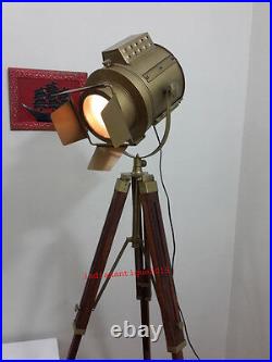 Antique Search Light Spotlight Focus Lamp Antique tripod Floor Lamps