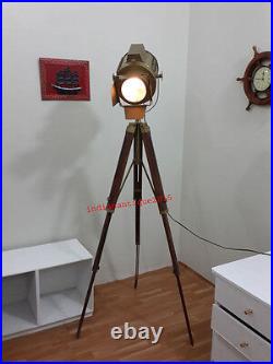 Antique Search Light Spotlight Focus Lamp Antique tripod Floor Lamps