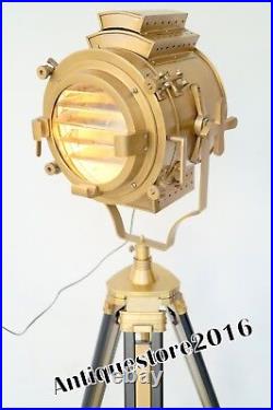 Antique Spot Light Floor Lamp Black Tripod Lamp Search Light/ Lamp Nautical Gift