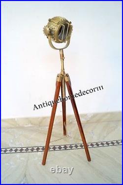 Antique Spot Light Vintage Nautical Floor Lamp Tripod Stand Christmas Gift GN