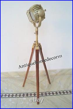Antique Spot Light Vintage Nautical Floor Lamp Tripod Stand Christmas Gift GN