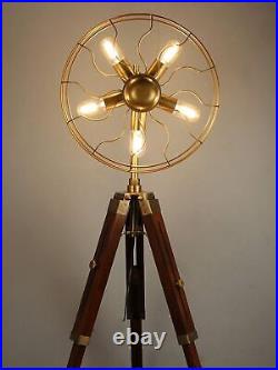 Antique Warm Modern Tripod Floor Lamp 5 Light Tripod Spotlight Fan Floor Lamp