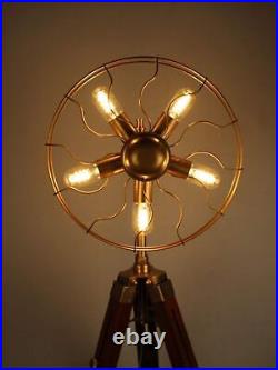 Antique Warm Modern Tripod Floor Lamp 5 Light Tripod Spotlight Fan Floor Lamp