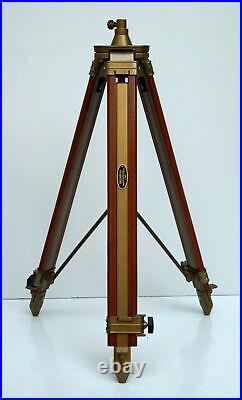 Antique wooden floor tripod stand for shade lamp telescope spot light Christmas