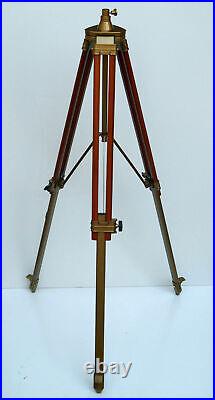 Antique wooden floor tripod stand for shade lamp telescope spot light Christmas