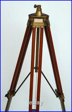 Antique wooden floor tripod stand for shade lamp telescope spot light home décor
