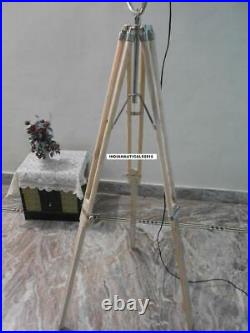 Authentic Style Spotlight Floor lamp With Wooden Tripod Stand floor Spot Light