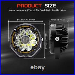 Auxbeam 3 5 7 Round Led Work Driving Light Spot Lamp Side Lights Drl Offroad