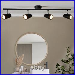 Bathroom Light Black Freya 4 Spot Bar Matt IP44 Spa SPA-35081-MBLK