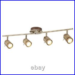 Bathroom Light Brass Samson 4 Spot Bar IP44 Antique Searchlight 6604AB
