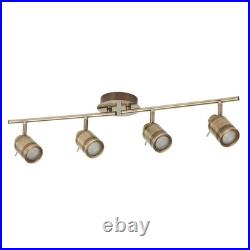 Bathroom Light Brass Samson 4 Spot Bar IP44 Antique Searchlight 6604AB