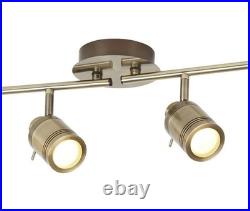 Bathroom Light Brass Samson 4 Spot Bar IP44 Antique Searchlight 6604AB