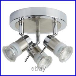 Bathroom Light Silver Aries 3 Spot Fitting 7443CC Chrome Satin Searchlight