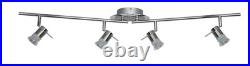 Bathroom Light Silver Aries 4 LED Spot Bar Fitting 7444CC Chrome Satin