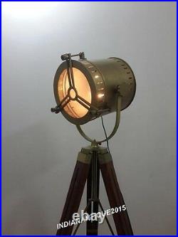 Beautiful Designer Industries Antique Brass Spot Light Floor Lamp Tripod Stand