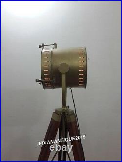Beautiful Designer Industries Antique Brass Spot Light Floor Lamp Tripod Stand