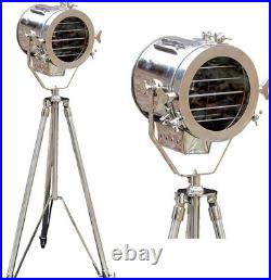 Beautiful Nautical Full Steel Searchlight Spotlight Tripod Studio Floor Lamp Beautiful Nautical Full Steel Searchlight Spotlight Tripod Studio Floor Lamp