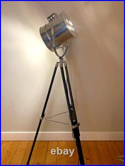 Beautiful reading/spot adjustable tripod floor lamp with chrome/silver finish