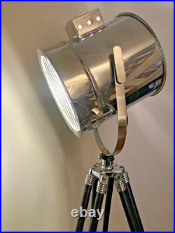 Beautiful reading/spot adjustable tripod floor lamp with chrome/silver finish