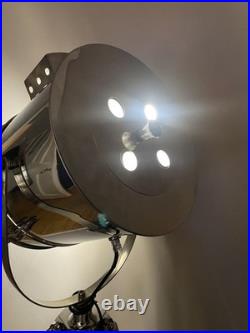 Beautiful reading/spot adjustable tripod floor lamp with chrome/silver finish