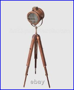 Bedroom Conner Floor Lamp Nautical Tripod Copper Antique Spot Light