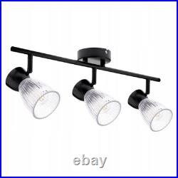 Best Black 3xE14 Ceiling Spot Light Lamp Modern Metal Glass