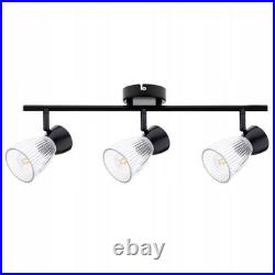Best Black 3xE14 Ceiling Spot Light Lamp Modern Metal Glass