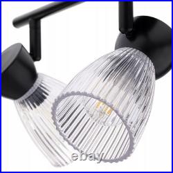 Best Black 3xE14 Ceiling Spot Light Lamp Modern Metal Glass