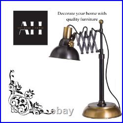 Black And Brass Adjustable Scissor Lamp vintage lighting Office Desk lamps