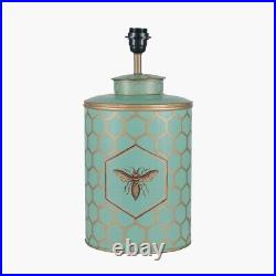 Blue Honeycomb Bee Lamp Quirky Handpainted Metal Blue And Gold Table Lamp