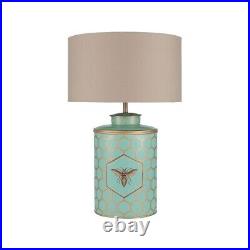 Blue Honeycomb Bee Lamp Quirky Handpainted Metal Blue And Gold Table Lamp