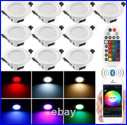 Bluetooth APP Control Recessed LED Panel Ceiling Light Downlight Spotlight Round