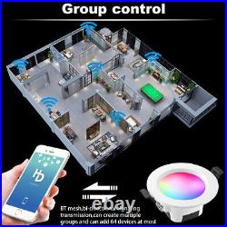 Bluetooth APP Control Recessed LED Panel Ceiling Light Downlight Spotlight Round