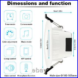 Bluetooth APP Control Recessed LED Panel Ceiling Light Downlight Spotlight Round