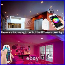 Bluetooth APP Control Recessed LED Panel Ceiling Light Downlight Spotlight Round