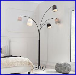 Bogenlampe Stehlampe weiß schwarz grau Marmor 200cm Design Spot Lampe ALICANTE