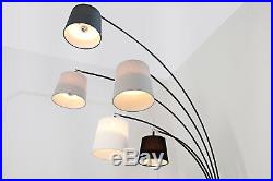 Bogenlampe Stehlampe weiß schwarz grau Marmor 200cm Design Spot Lampe ALICANTE