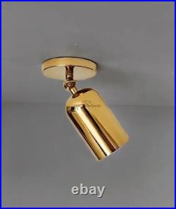 Brass Ceiling Spotlight Adjustable Semi Flush Mount Handmade Brass Light
